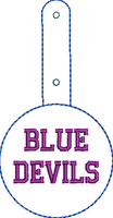 Mascot Keyfobs - Blue Devils Embroidery Design