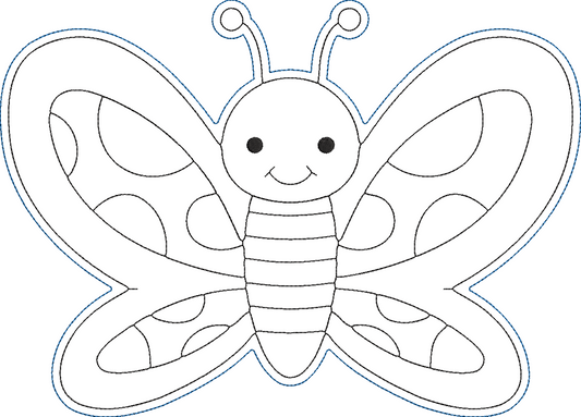 Bug Coloring Dolls - butterfly Embroidery Design