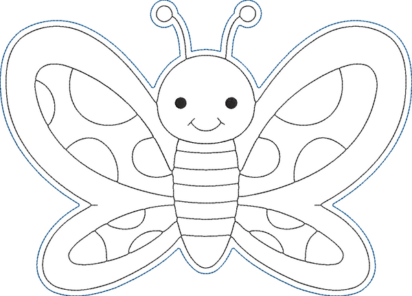 Bug Coloring Dolls - butterfly Embroidery Design