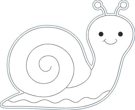 Bug Coloring Dolls - snail Embroidery Design