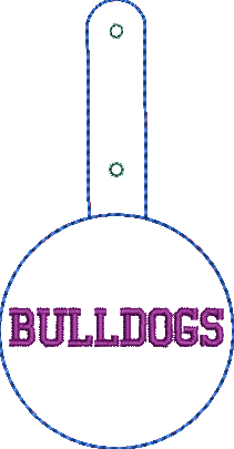 Mascot Keyfobs - Bulldogs Embroidery Design
