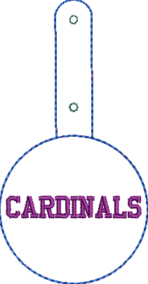 Mascot Keyfobs - Cardinals Embroidery Design