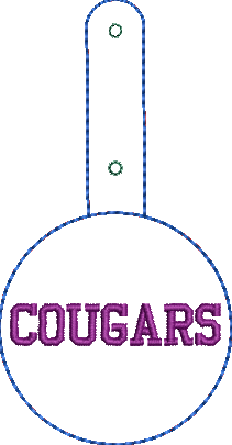 Mascot Keyfobs - Cougars Embroidery Design