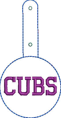 Mascot Keyfobs - Cubs Embroidery Design