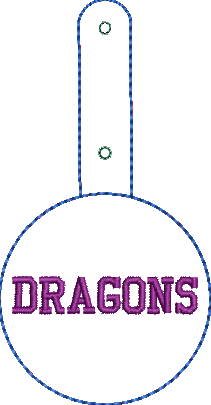 Mascot Keyfobs - Dragons Embroidery Design