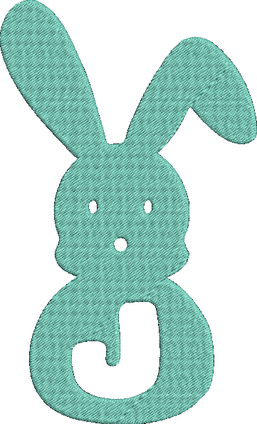 Easter Bunny Alphabet - J Embroidery Design