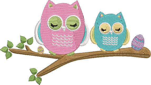 Easter Owls - 10 Embroidery Design