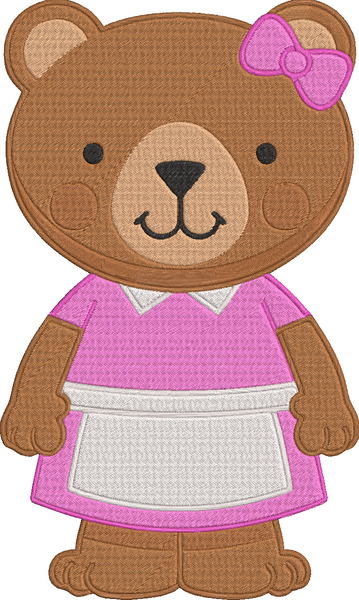 Goldilocks Three Bears - Mama bear Embroidery Design