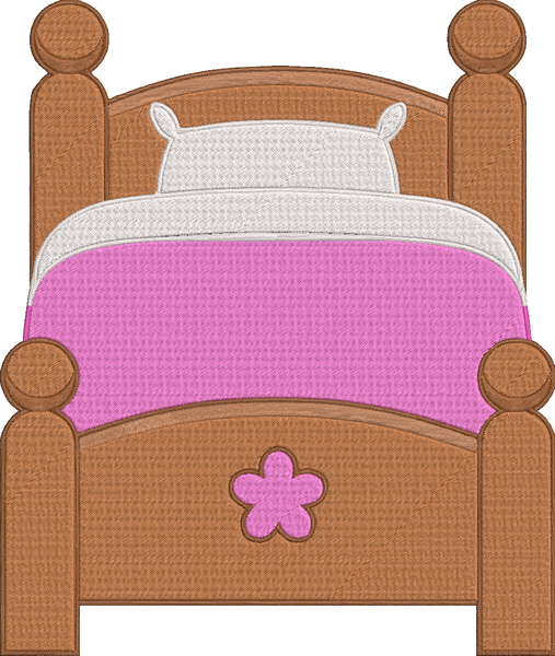 Goldilocks Three Bears - Mamas bed Embroidery Design