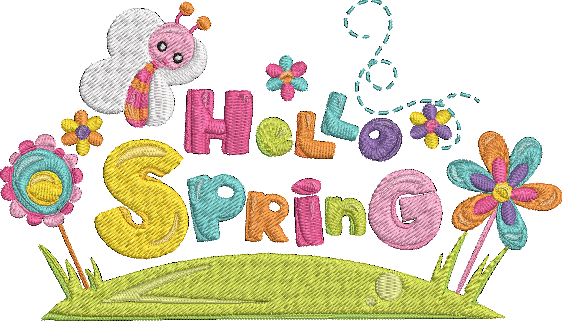 Hello Spring - 7 Embroidery Design