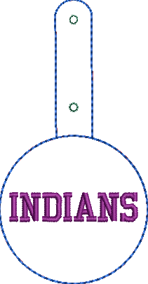 Mascot Keyfobs - Indians Embroidery Design