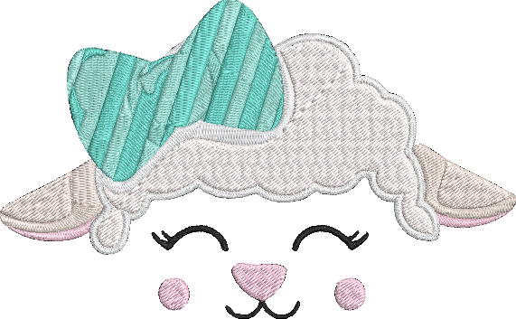 Kawaii Spring Lambs - 2 Embroidery Design