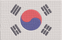 Korea - South Korea Flag Embroidery Design