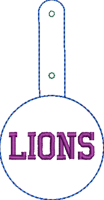 Mascot Keyfobs - Lions Embroidery Design