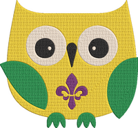Mardi Gras Owls RD Set Embroidery Design
