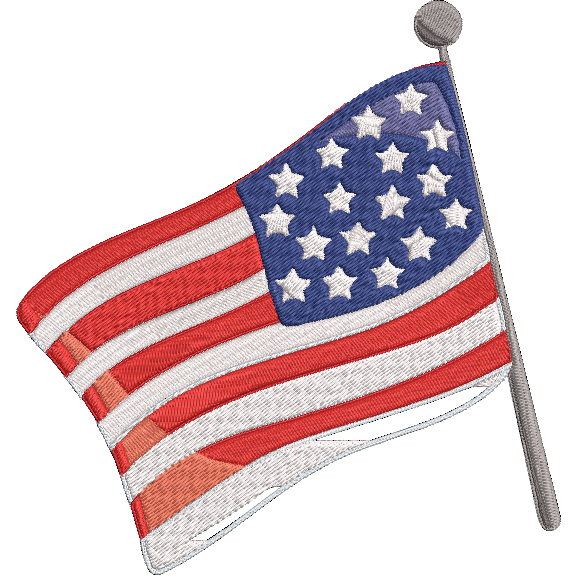 Memorial Day - Flag Embroidery Design