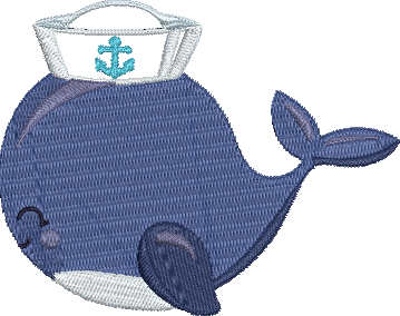 Nautical Whales - 6 4x4 Embroidery Design