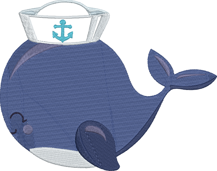 Nautical Whales - 6 6x10 Embroidery Design