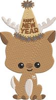 New Years Deer - 1 Embroidery Design