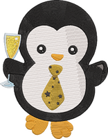 New Years Penguins - 5 Embroidery Design