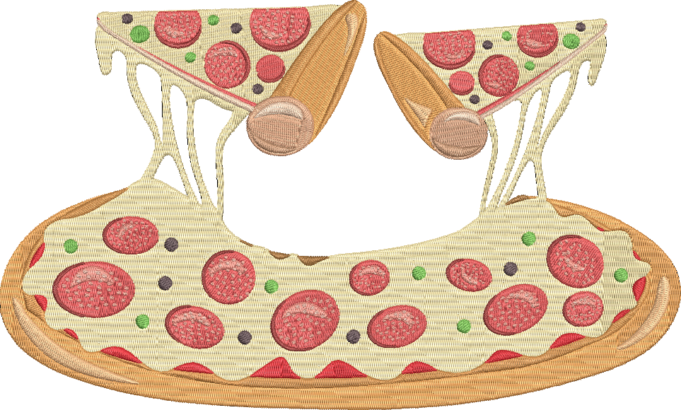 Pizza Party - 22 4x4 Embroidery Design