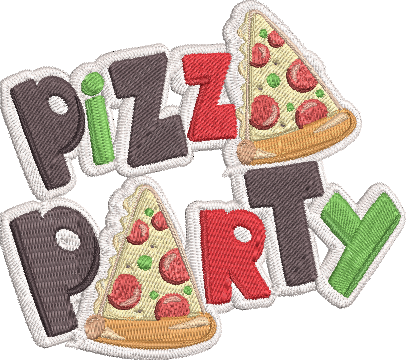 Pizza Party - 7 4x4 Embroidery Design
