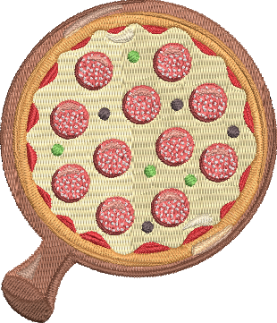 Pizza Party - 8 4x4 Embroidery Design