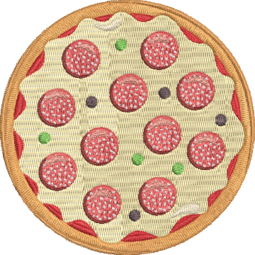 Pizza Party - 9 4x4 Embroidery Design