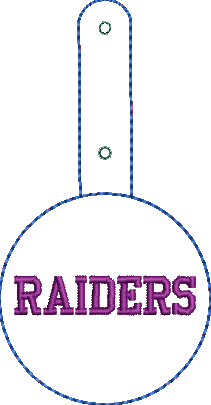 Mascot Keyfobs - Raiders Embroidery Design