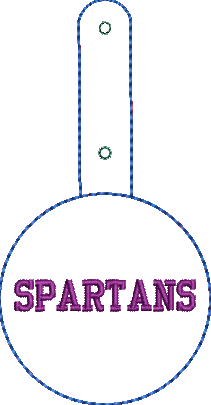 Mascot Keyfobs - Spartans Embroidery Design
