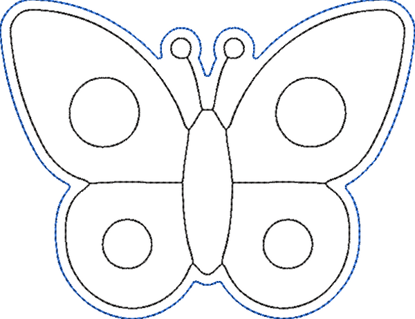 Spring Coloring Dolls - Butterfly Embroidery Design