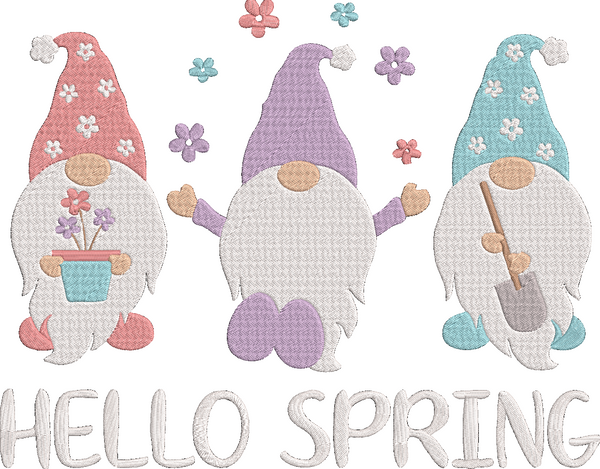 Spring Gnomes 2 AAS Set Embroidery Design