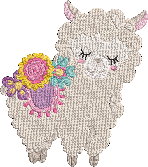 Spring Llamas - 6 Embroidery Design