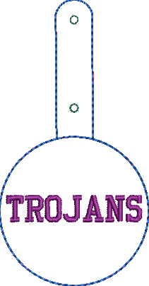Mascot Keyfobs - Trojans Embroidery Design