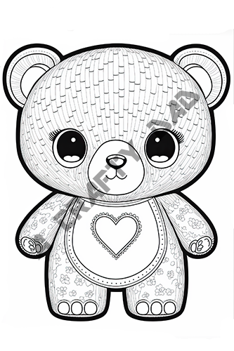 Valentine Bears Coloring Pages Vol 12 - 2 Coloring Page