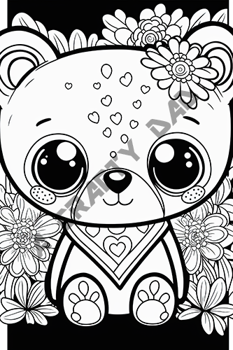 Valentine Bears Coloring Pages Vol 13 - 1 Coloring Page