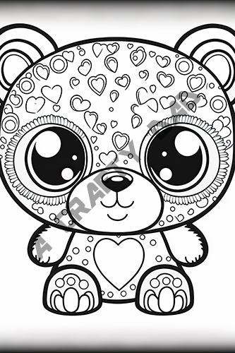 Valentine Bears Coloring Pages Vol 13 - 5 Coloring Page