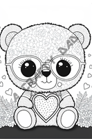 Valentine Bears Coloring Pages Vol 14 - 7 Coloring Page