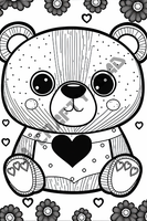 Valentine Bears Coloring Pages Vol 15 - 4 Coloring Page