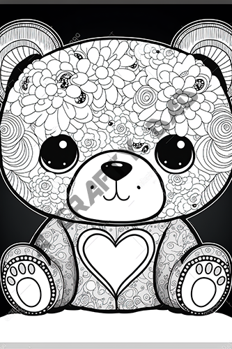 Valentine Bears Coloring Pages Vol 17 - 5 Coloring Page