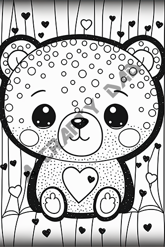 Valentine Bears Coloring Pages Vol 17 - 7 Coloring Page