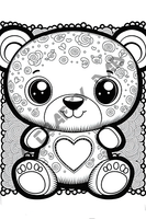 Valentine Bears Coloring Pages Vol 1 - 1 Coloring Page