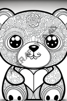Valentine Bears Coloring Pages Vol 1 - 2 Coloring Page