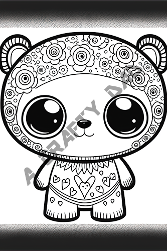 Valentine Bears Coloring Pages Vol 1 - 3 Coloring Page