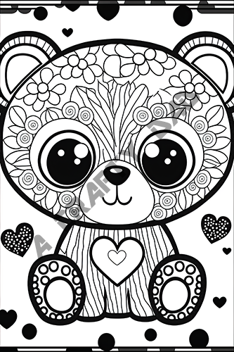 Valentine Bears Coloring Pages Vol 2 - 3 Coloring Page
