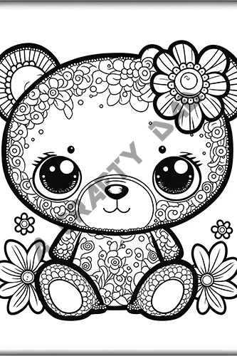 Valentine Bears Coloring Pages Vol 2 - 6 Coloring Page