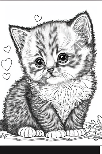 Valentine Cat Coloring Pages Vol 2 - 8 Coloring Page – A Crafty Dad