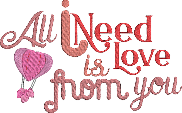 Valentine Word Art TL 32 Set Embroidery Design