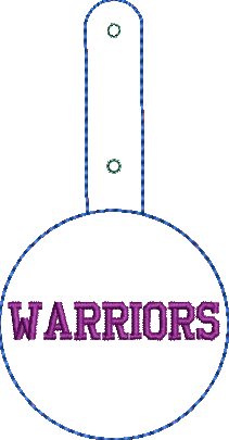 Mascot Keyfobs - Warriors Embroidery Design