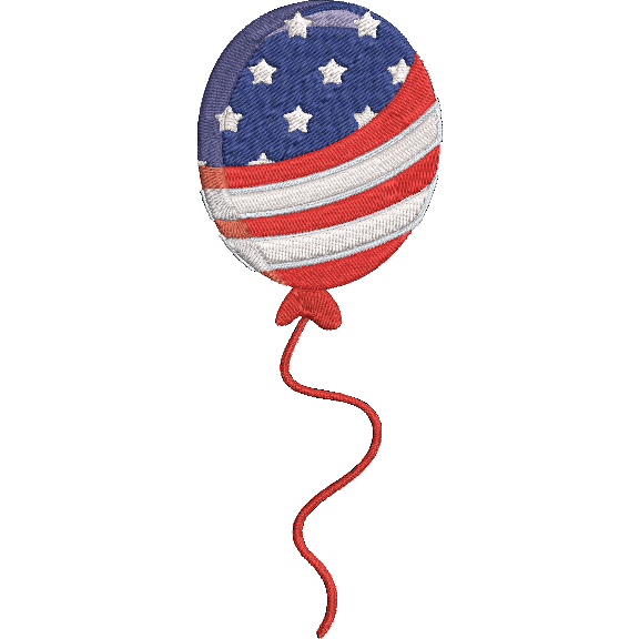 We Remember - Flag Balloon Embroidery Design